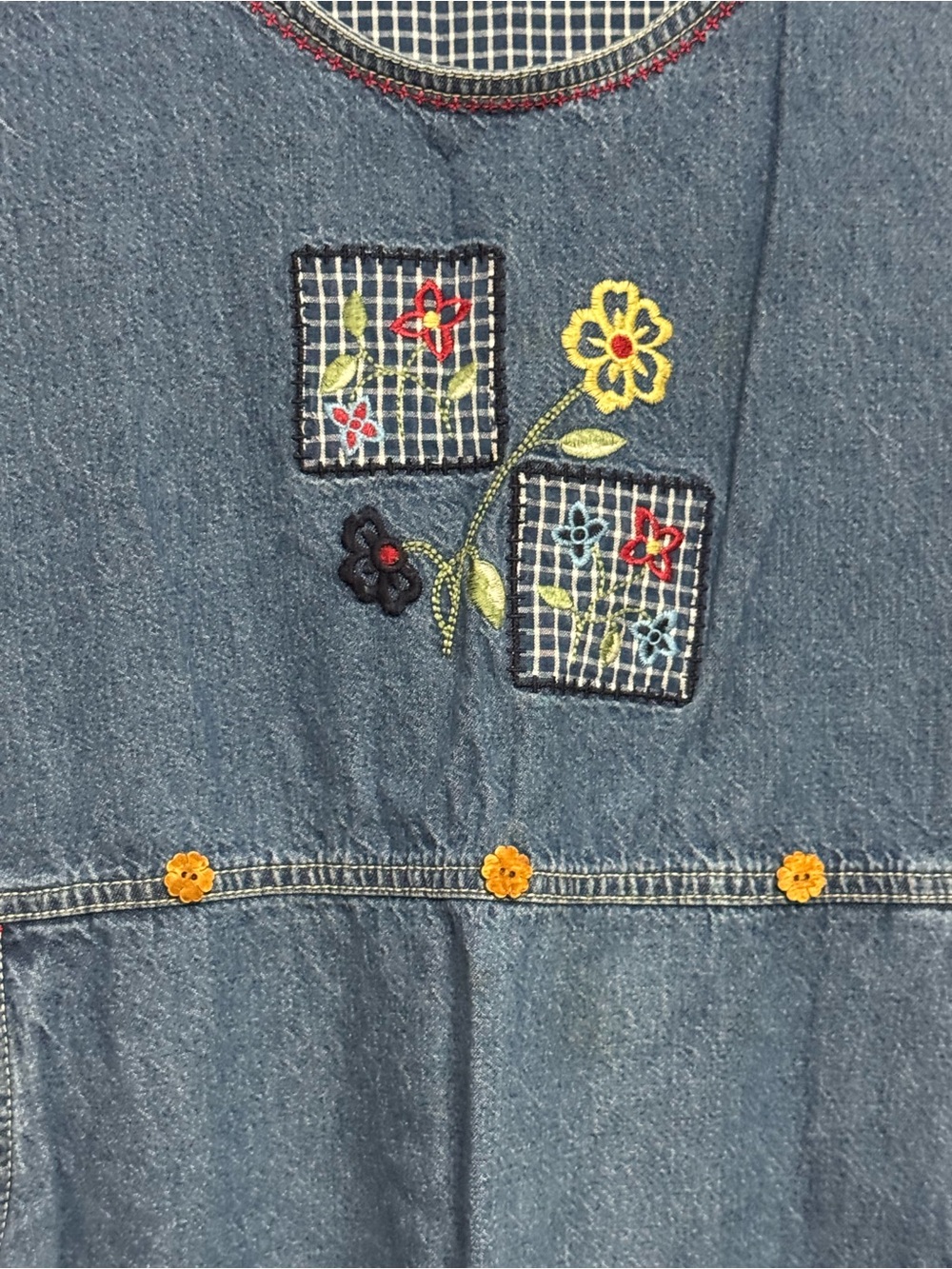 VINTAGE WHITE STAG DENIM DRESS SIZE LARGE - Picture 4 of 10